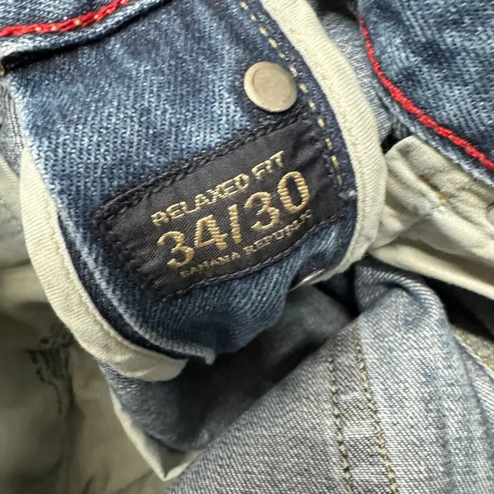 Banana Republic Jeans Relaxed Fit‎ Button Fly Mens 34x30 (35x29 ACTUAL) Denim